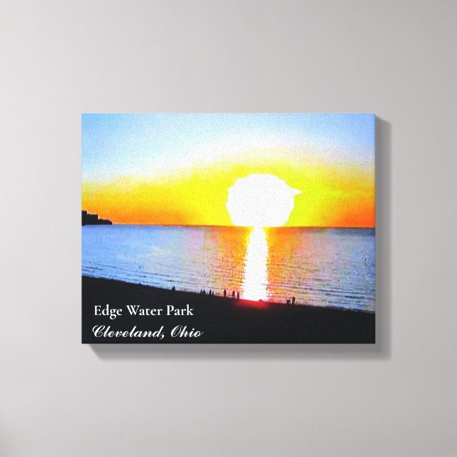 TOILE COUCHER DE SOLEIL À EDGEWATER PARK CLEVELAND OHIO  (Recto)