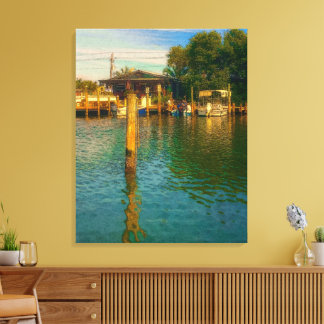 Toile Coucher de soleil à l'ancien trou d'eau