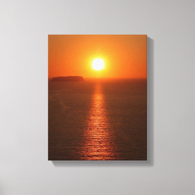 Toile Coucher de soleil à Santorin - île grecque - (Recto)