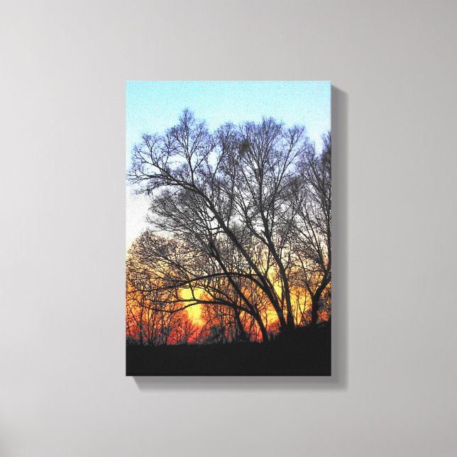 Toile Coucher De Soleil À Travers Les Arbres (Recto)