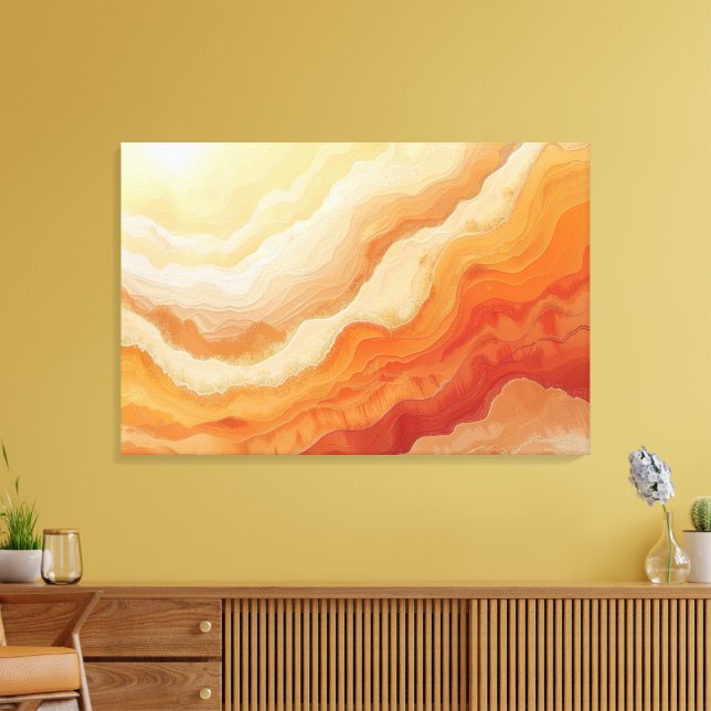 Toile Coucher de soleil abstrait désert chaud terracotta (Insitu(Salon))