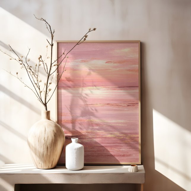 Toile Coucher de soleil abstrait rose côtier (Créateur téléchargé)