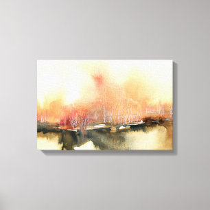 Toile Coucher de soleil Atmosphère Orange Brown Paysage