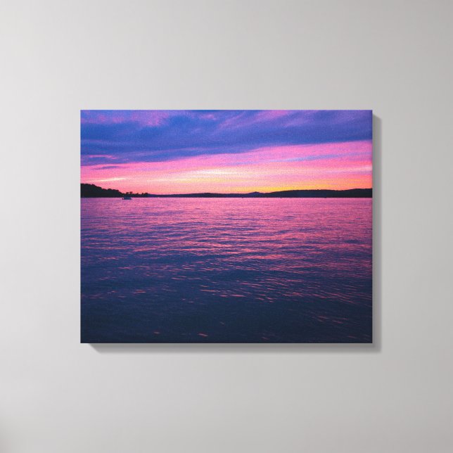 Toile Coucher de soleil au lac Seneca, Ohio (Recto)