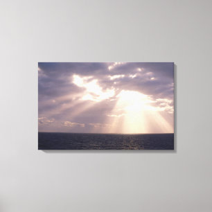 Toile Coucher de soleil brillant par des nuages