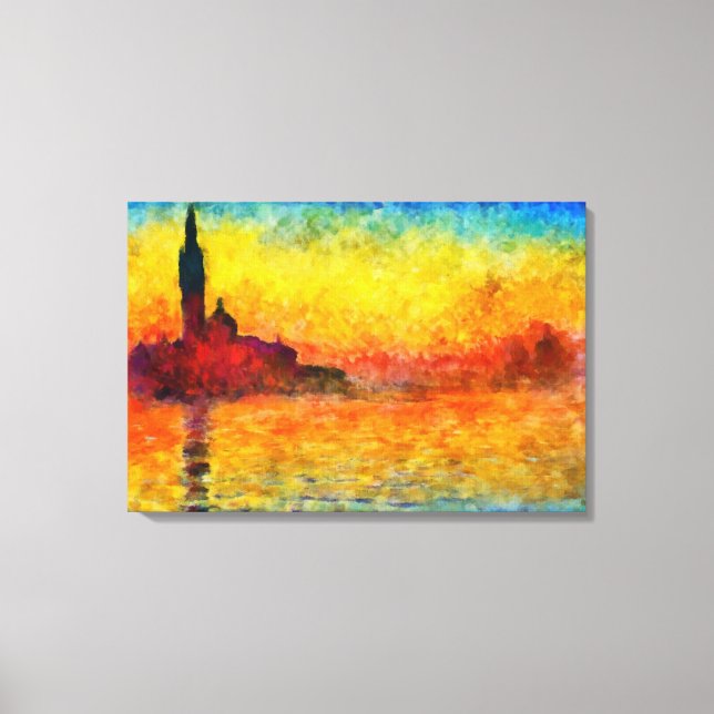 Toile Coucher De Soleil Claude Monet À Venise Art Impres (Recto)