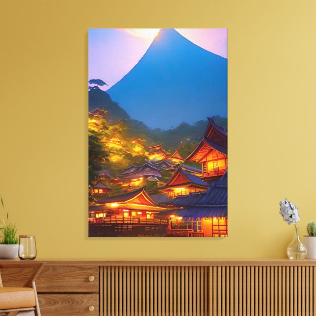 Toile Coucher de soleil dans un village indonésien  (Insitu(Salon))