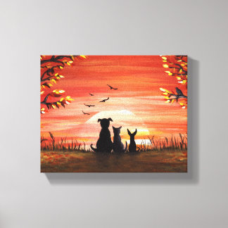 Toile Coucher de soleil d'automne