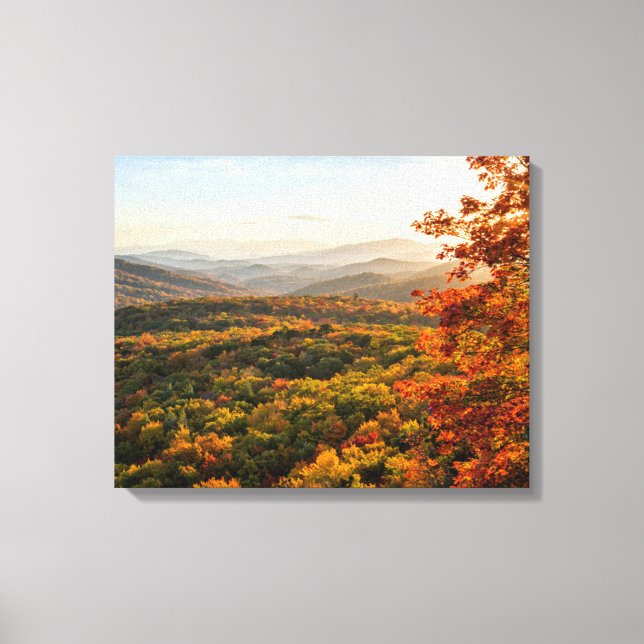 Toile Coucher de soleil d'automne | Caroline du Nord (Recto)