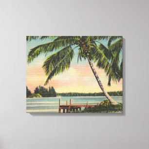 Toile Coucher de soleil de brise tropicale vintage de co