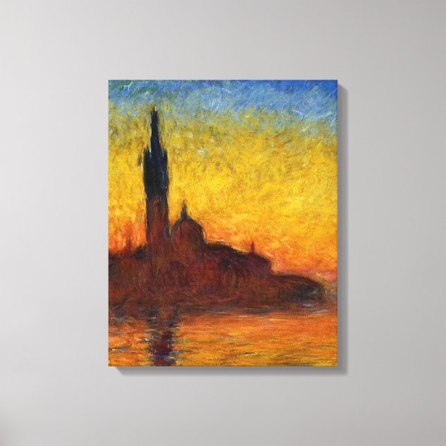Toile Coucher de soleil de Monet Venise Impressionnisme  (Recto)