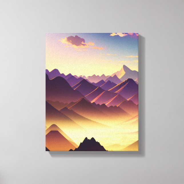 Toile Coucher de soleil de montagne Majestic (Recto)