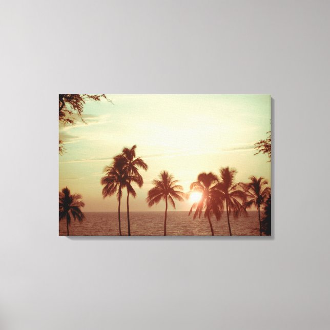 Toile Coucher de soleil de PixDezines à la plage de Maun (Recto)