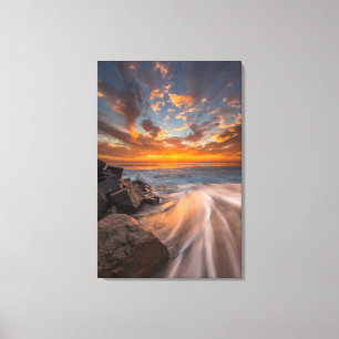 Toile Coucher de soleil depuis la plage de Tamarach