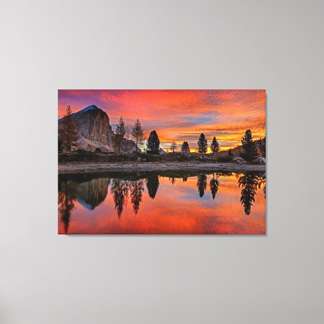 Toile Coucher de soleil du lac enchanté (Recto)