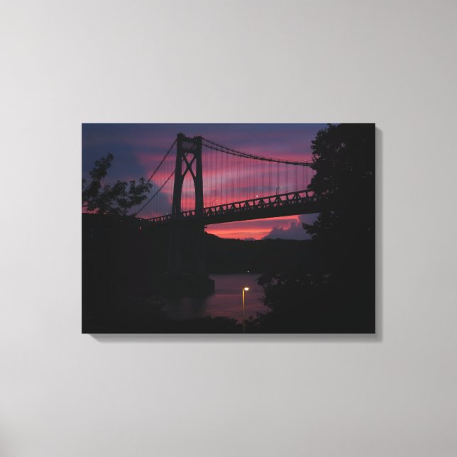 Toile Coucher de soleil du pont du centre-Hudson (Recto)