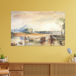 Toile Coucher de soleil et lever de lune