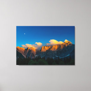 Toile Coucher de soleil Extraordinaire au lago Di Fusine
