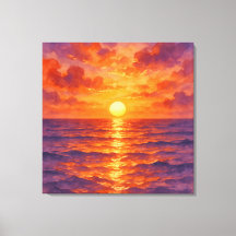 Coucher de soleil flamboyant - Style de peinture à