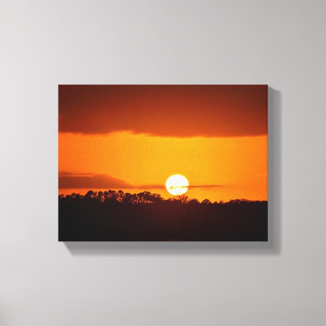 Toile Coucher de soleil majestueux sur la rivière (Recto)