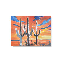 Coucher de soleil néo-expressionniste sur le déser