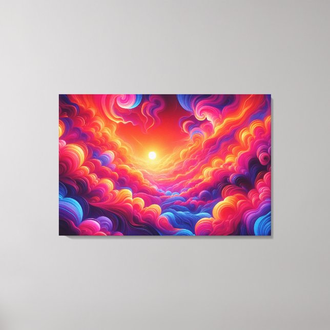 Toile Coucher de soleil néon vibrant (Recto)