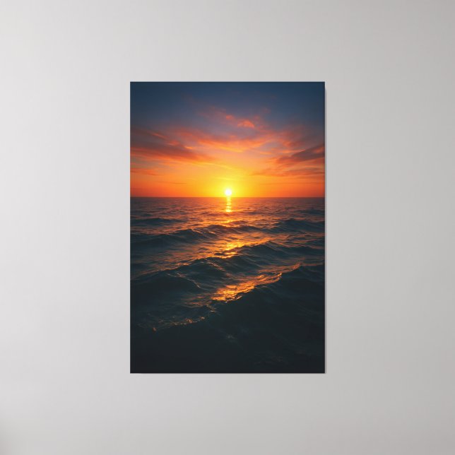 Toile Coucher de soleil océanique cinématographique - Ar (Recto)