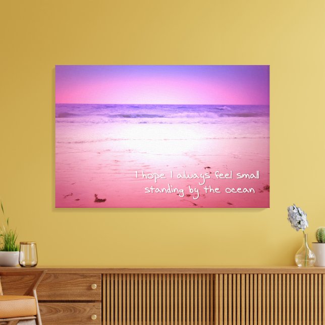 Toile Coucher de soleil océanique rose et violet avec ci (Insitu(Salon))