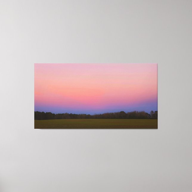Toile Coucher de soleil paisible sur prairie (Recto)