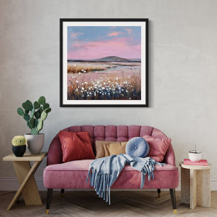 Toile Coucher de soleil - Peinture de paysage pastel dou