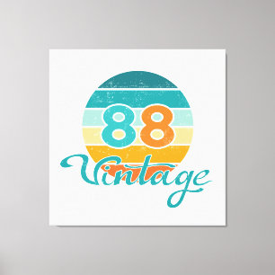 Toile Coucher de soleil rétro 88 en détresse vintage