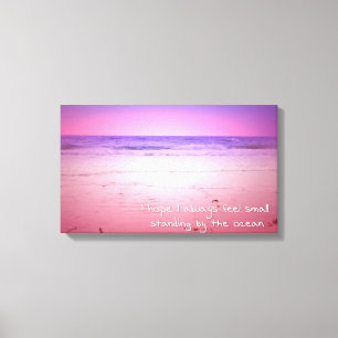 Toile Coucher de soleil rose et violet avec citation
