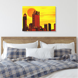 Toile Coucher de soleil rouge