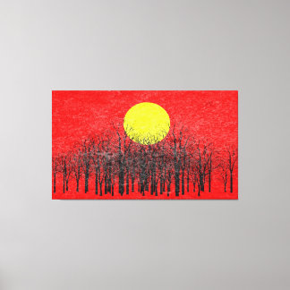 Toile Coucher de soleil rouge Tableau Abstrait #4