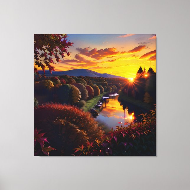Toile Coucher de soleil Splendor d'automne Vue Paysage 1 (Recto)