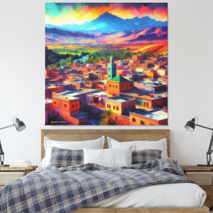 Toile Coucher de soleil sur Ait Melloul - Maroc