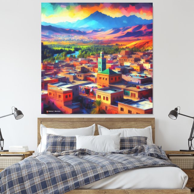 Toile Coucher de soleil sur Ait Melloul - Maroc (Insitu(Chambre))