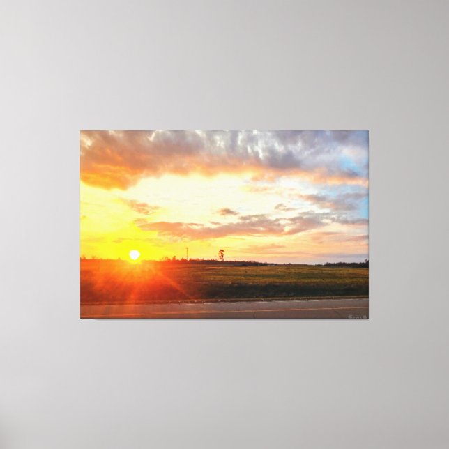 Toile Coucher de soleil sur champs ouverts (Recto)