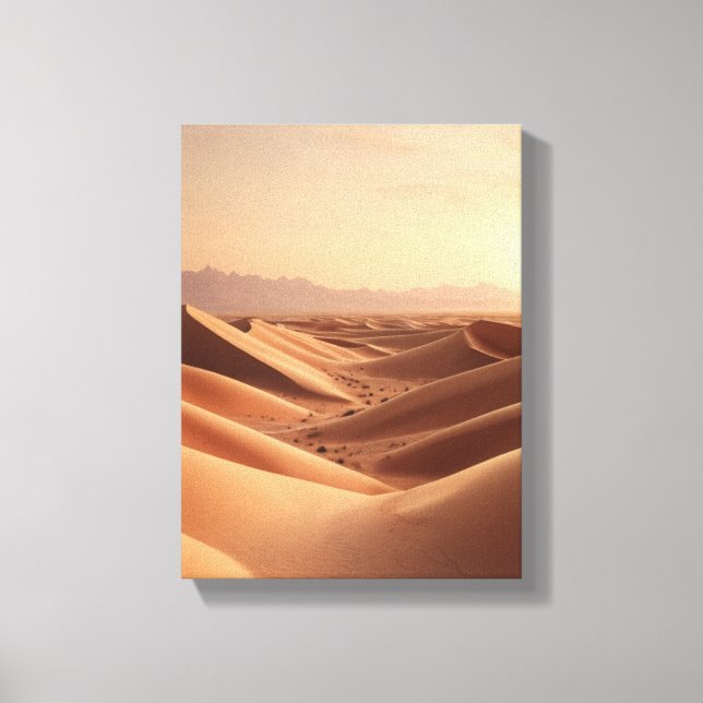 Toile Coucher de soleil sur des dunes sans fin (Recto)