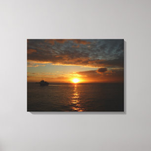Toile Coucher de soleil sur la mer II