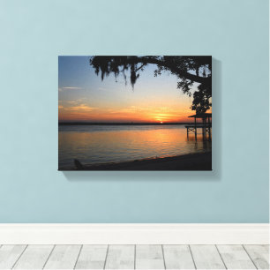 Toile Coucher de soleil sur la rivière