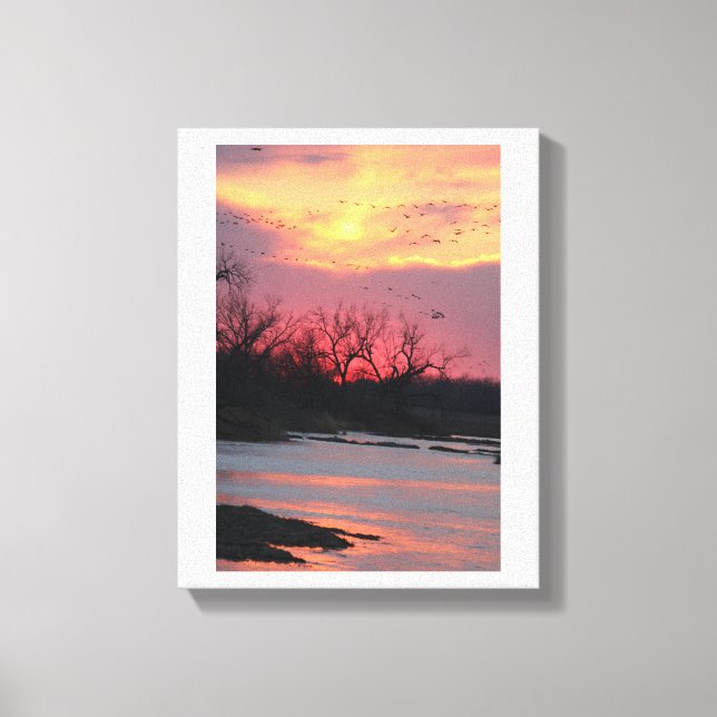 Toile Coucher de soleil sur la rivière North Platte (Recto)