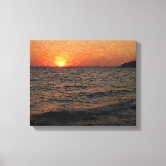 Toile Coucher de soleil sur le lac Yellowstone (Recto)