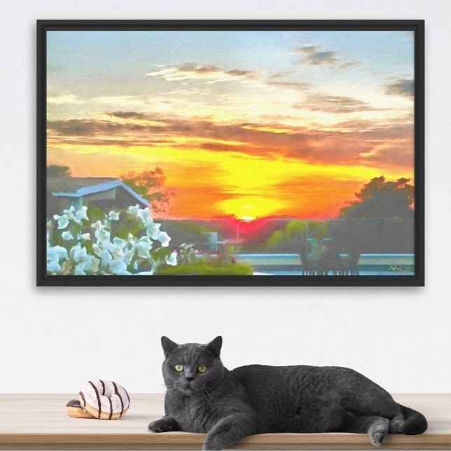 Toile Coucher de soleil sur le toit 2295 Art (Créateur téléchargé)
