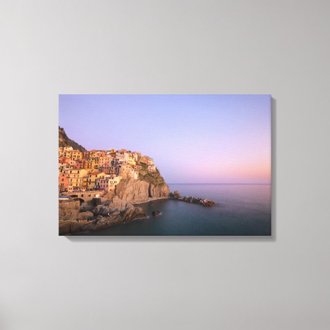 Toile Coucher de soleil sur le village de Manarola dans  (Recto)