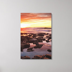 Toile Coucher de soleil sur les bassins de marée