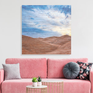 Toile Coucher de soleil sur les dunes de sable sur photo