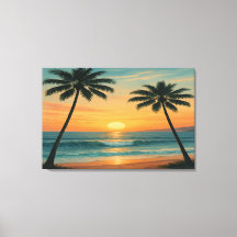 Coucher de soleil sur l'océan en Californie – Impr