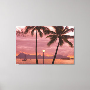 Toile Coucher de soleil sur Moorea depuis Sofitel Maeva 