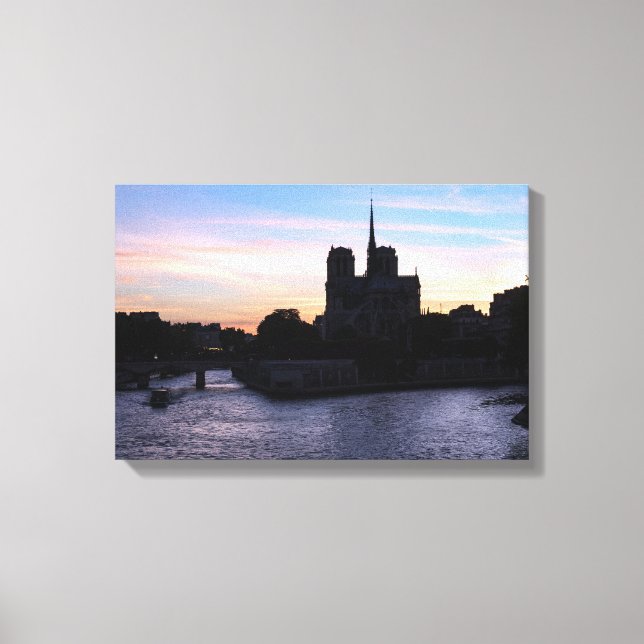 Toile Coucher de soleil sur Notre Dame de Paris (Recto)